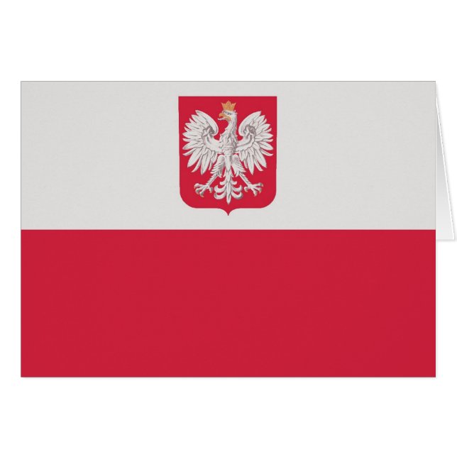 Flaga Polski z godłem - Flagge von Polen (Vorderseite (Horizontal))