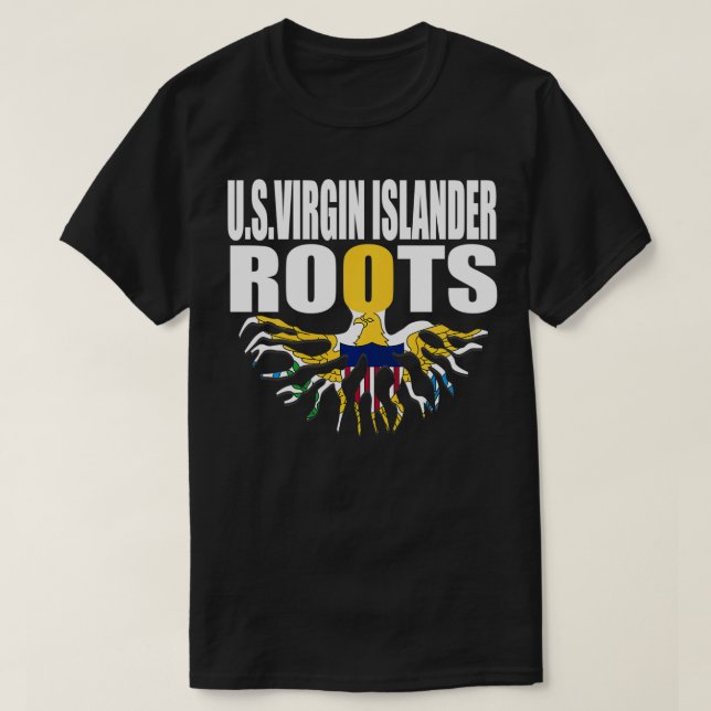 Flagcastle US Jungfrau Islander Roots Flag Pride G T-Shirt (Design vorne)