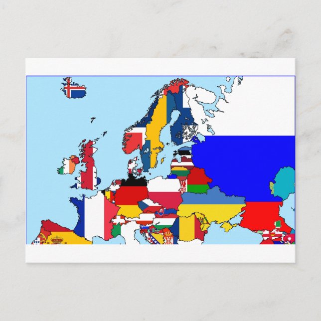 FLAGEN DER EUROPA-KARTE POSTKARTE (Vorderseite)