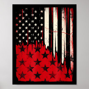 Flagge 4. Juli USA Unabhängigkeitstag  Poster