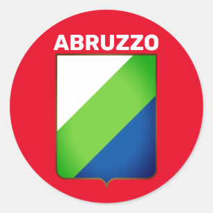 Flagge Abruzzen (Italien) Runder Aufkleber