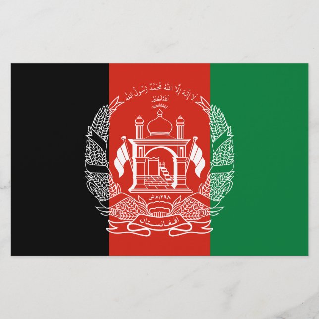 Flagge Afghanistans Briefpapier (Vorderseite)