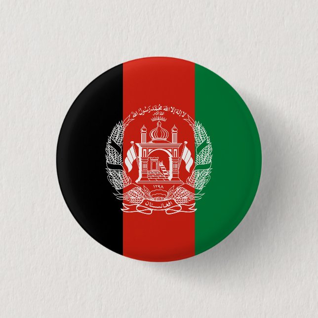 Flagge Afghanistans Button (Vorderseite)