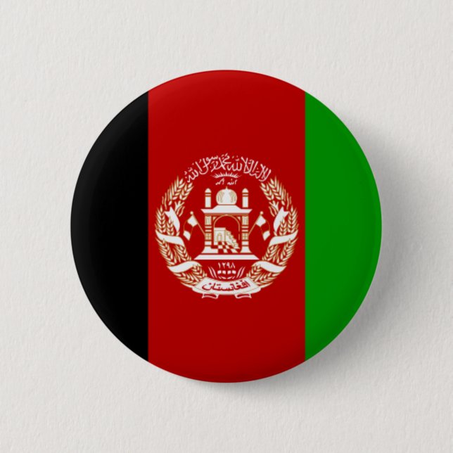 Flagge Afghanistans Button (Vorderseite)