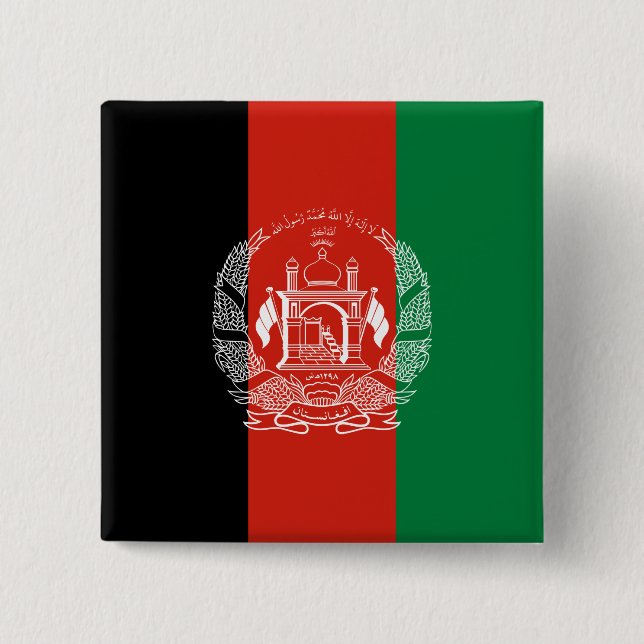Flagge Afghanistans Button (Vorderseite)