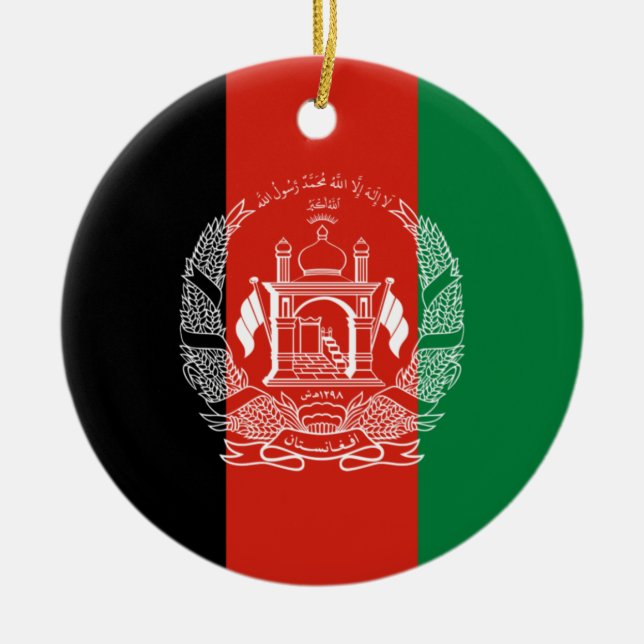 Flagge Afghanistans Keramik Ornament (Vorne)