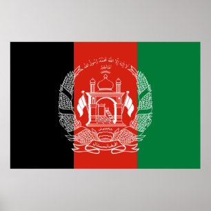 Flagge Afghanistans Poster