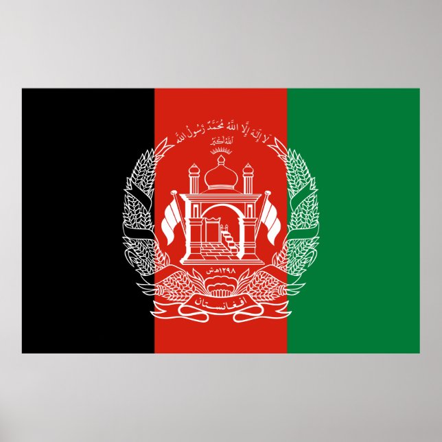 Flagge Afghanistans Poster (Vorne)