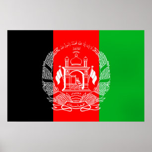 Flagge Afghanistans Poster