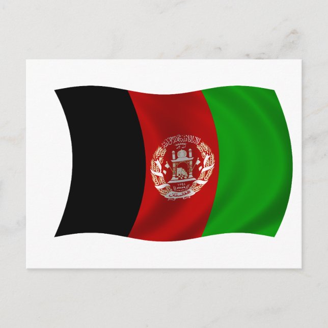 Flagge Afghanistans Postkarte (Vorderseite)
