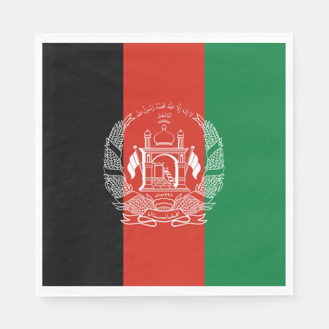 Flagge Afghanistans Serviette (Vorderseite)