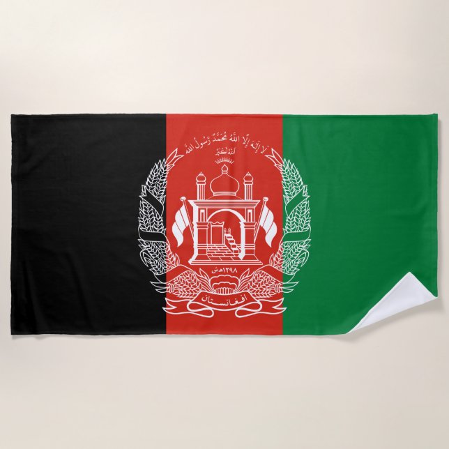 Flagge Afghanistans Strandtuch (Vorderseite)