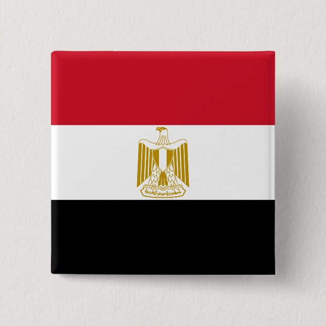 Flagge Ägyptens (Ägyptisch) Button (Vorderseite)