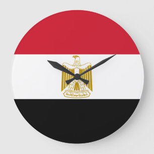Flagge Ägyptens (Ägyptisch) Große Wanduhr