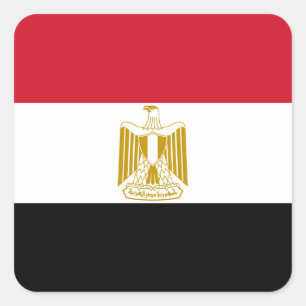 Flagge Ägyptens (Ägyptisch) Quadratischer Aufkleber
