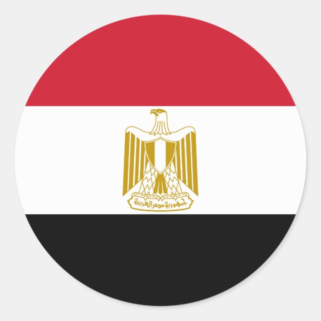 Flagge Ägyptens (Ägyptisch) Runder Aufkleber (Vorderseite)