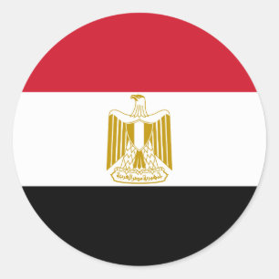 Flagge Ägyptens (Ägyptisch) Runder Aufkleber