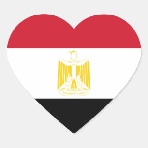 Flagge Ägyptens Herz-Aufkleber