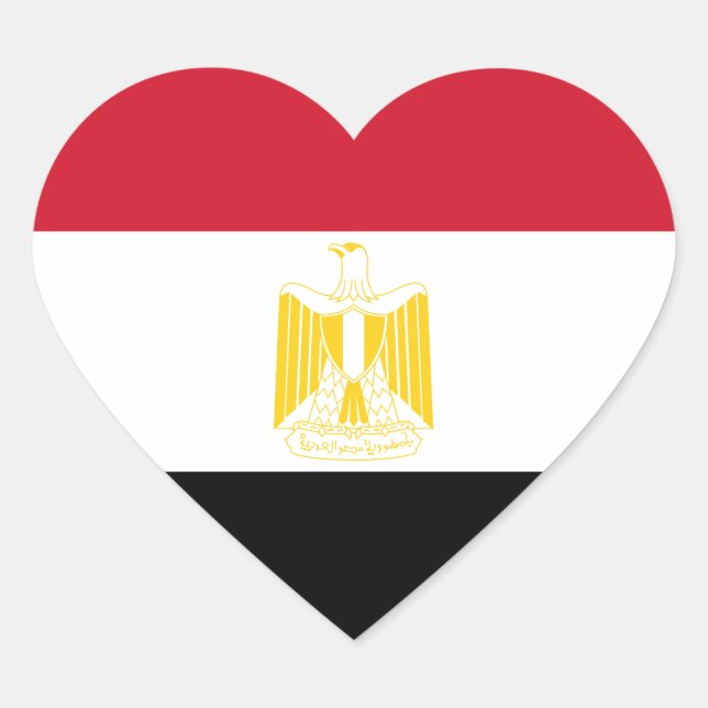 Flagge Ägyptens Herz-Aufkleber (Vorderseite)
