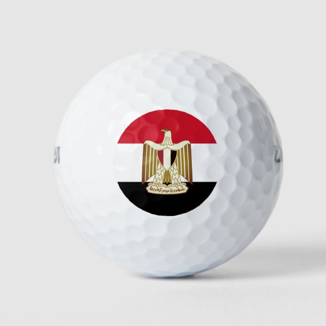 Flagge Ägyptens (mit größerem Wappen) Golfball (Vorderseite)