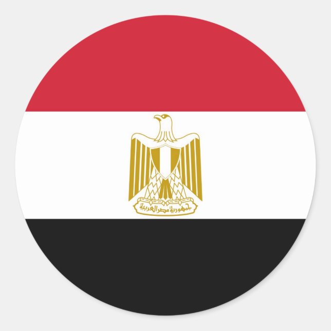 Flagge Ägyptens Runder Aufkleber (Vorderseite)