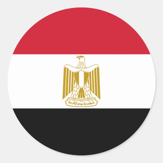 Flagge Ägyptens Runder Aufkleber (Vorderseite)