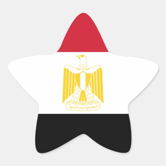 Flagge Ägyptens Stern-Aufkleber (Vorderseite)