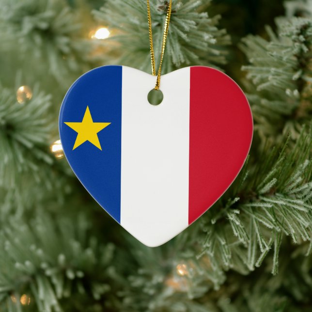 Flagge Akadiens Keramik Ornament (Baum)