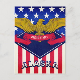 Flagge Alaska USA Postkarte