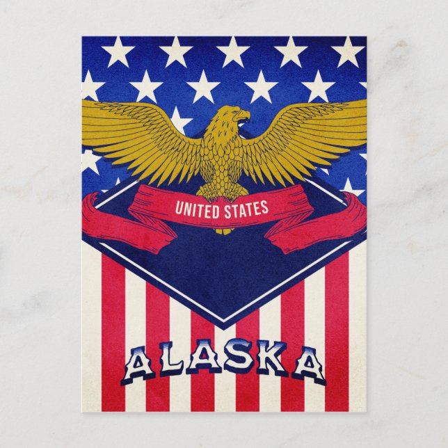 Flagge Alaska USA Postkarte (Vorderseite)