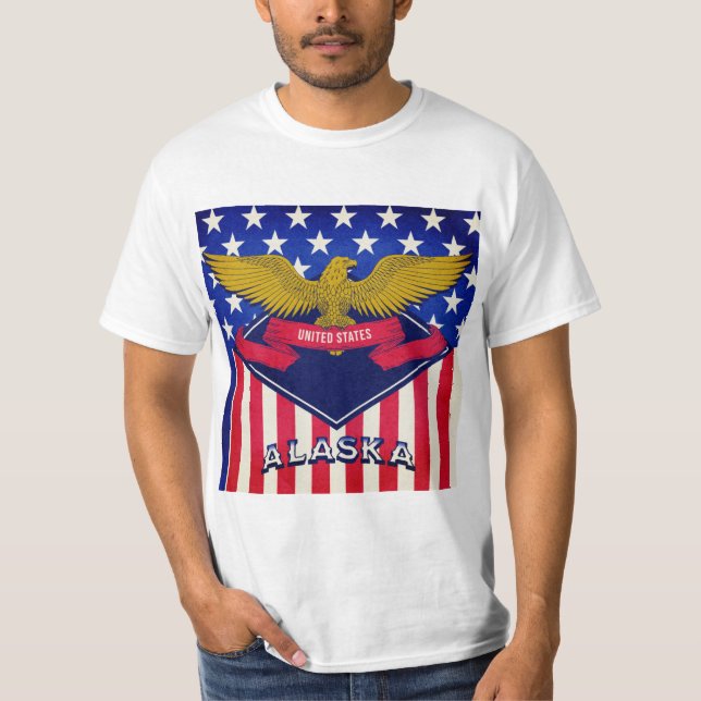 Flagge Alaska USA T-Shirt (Vorderseite)