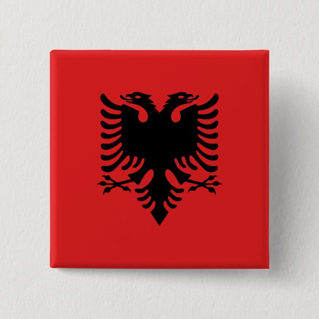Flagge Albaniens (Albanisch) Button (Vorderseite)