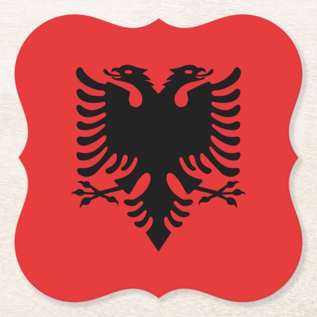 Flagge Albaniens (Albanisch) Untersetzer (Vorderseite)