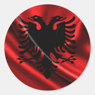 Flagge Albaniens, albanische Flagge Runder Aufkleber