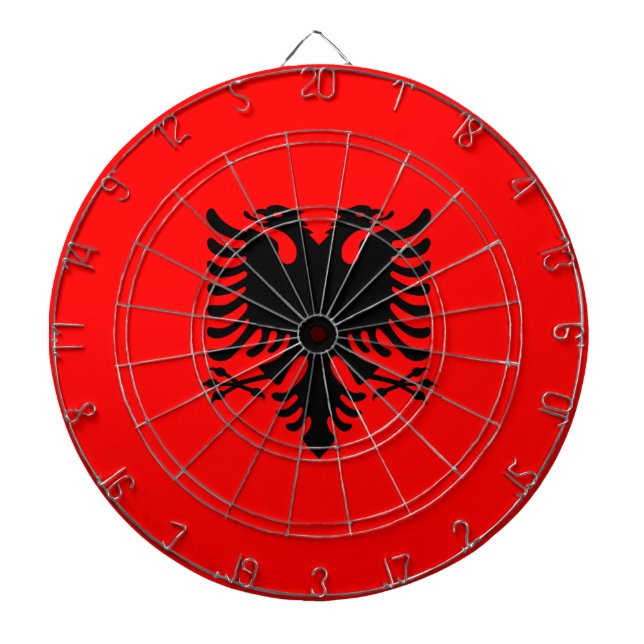 Flagge Albaniens Dartscheibe (vorne)
