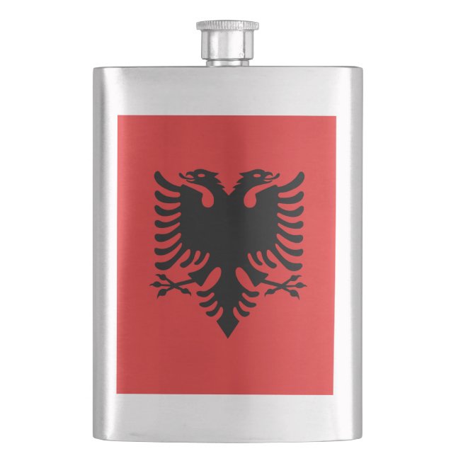 Flagge Albaniens Flachmann (Vorderseite)