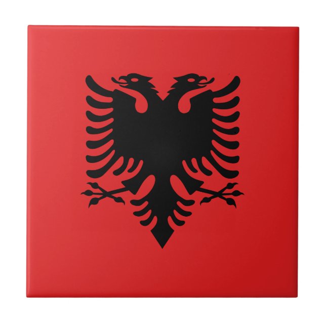 Flagge Albaniens Fliese (Vorderseite)
