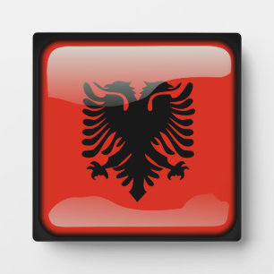 Flagge Albaniens Fotoplatte