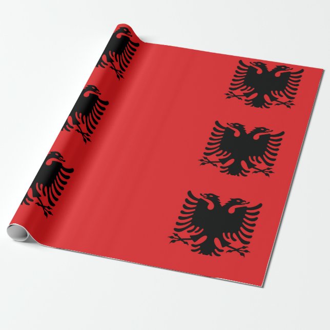 Flagge Albaniens Geschenkpapier (Ungerollt)