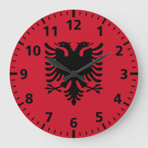 Flagge Albaniens Große Wanduhr