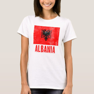 Flagge Albaniens "Grunge" Look T-Shirt