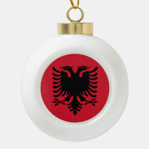 Flagge Albaniens Keramik Kugel-Ornament