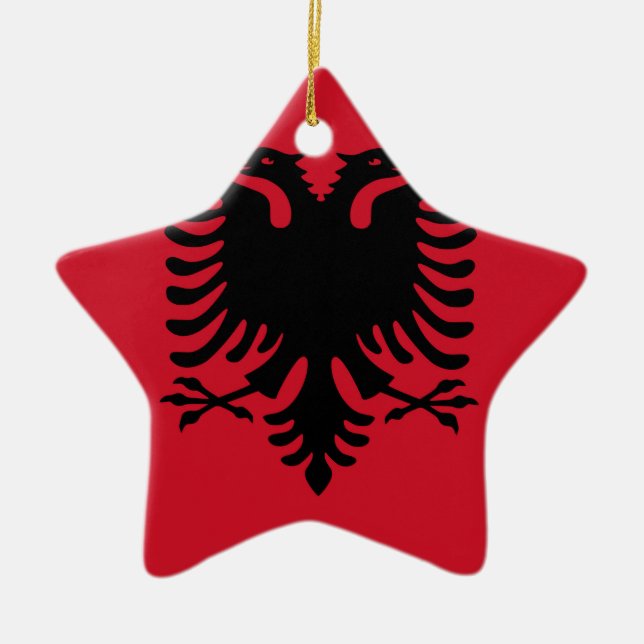 Flagge Albaniens Keramikornament (Vorne)
