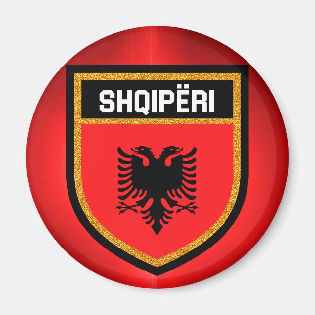 Flagge Albaniens Magnet (Vorne)