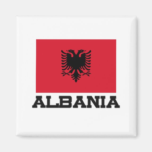 Flagge Albaniens Magnet (Vorne)