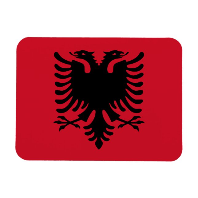 Flagge Albaniens Magnet (Horizontal)