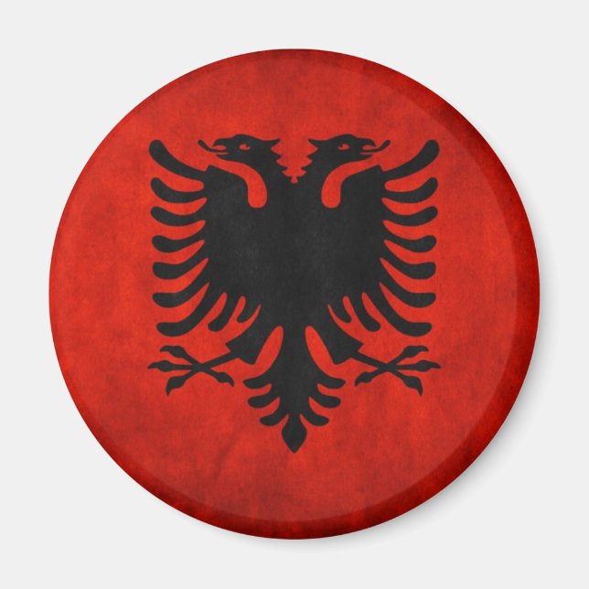 Flagge Albaniens Magnet (Vorne)