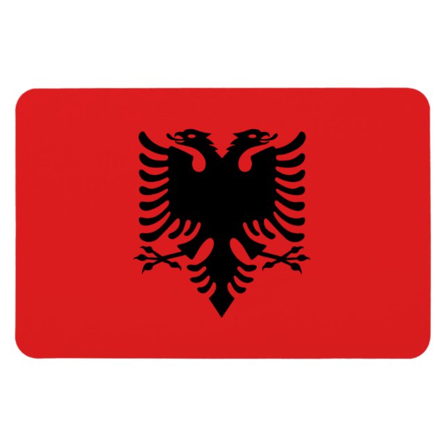 Flagge Albaniens Magnet (Horizontal)