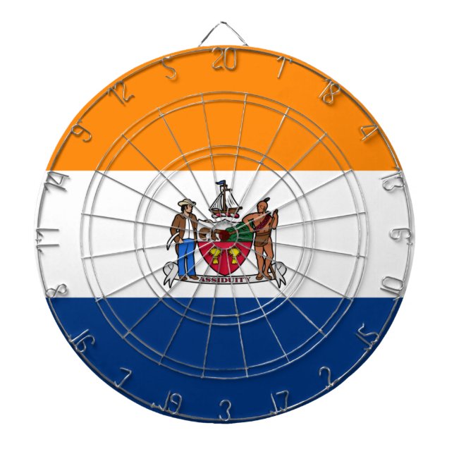 Flagge Albaniens (New York) Dartscheibe (vorne)