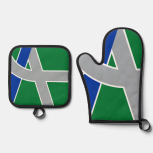 Flagge Albaniens, Oregon Ofenhandschuh & Topflappen-Set